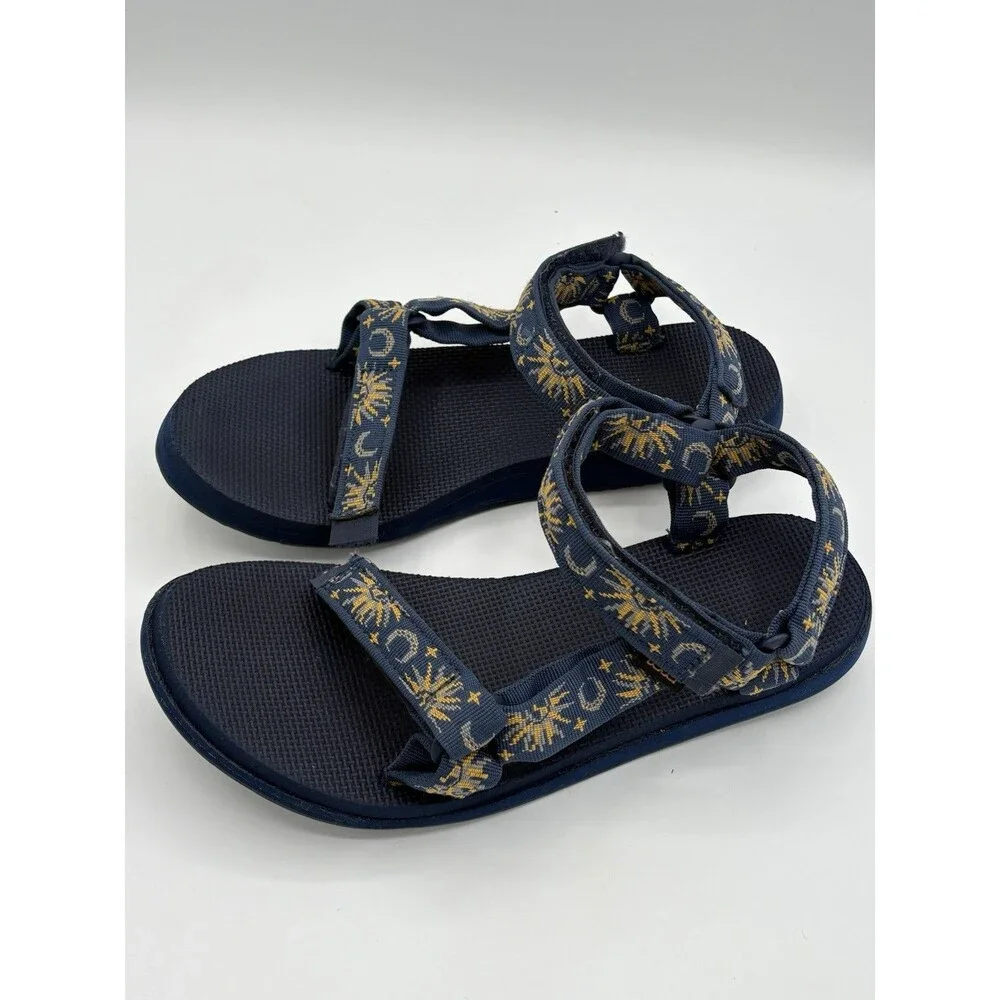 Teva Women’s 10 Celestial Sun Moon Stars Navy Sandals Y2K Boho Strappy
